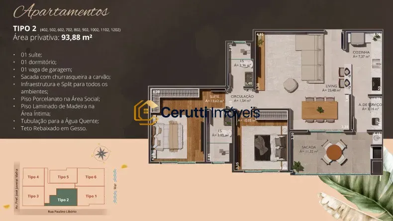 Apartamentos 02 Dorm. 2 quartos à venda em Gravatá, Navegantes/SC, foto 2