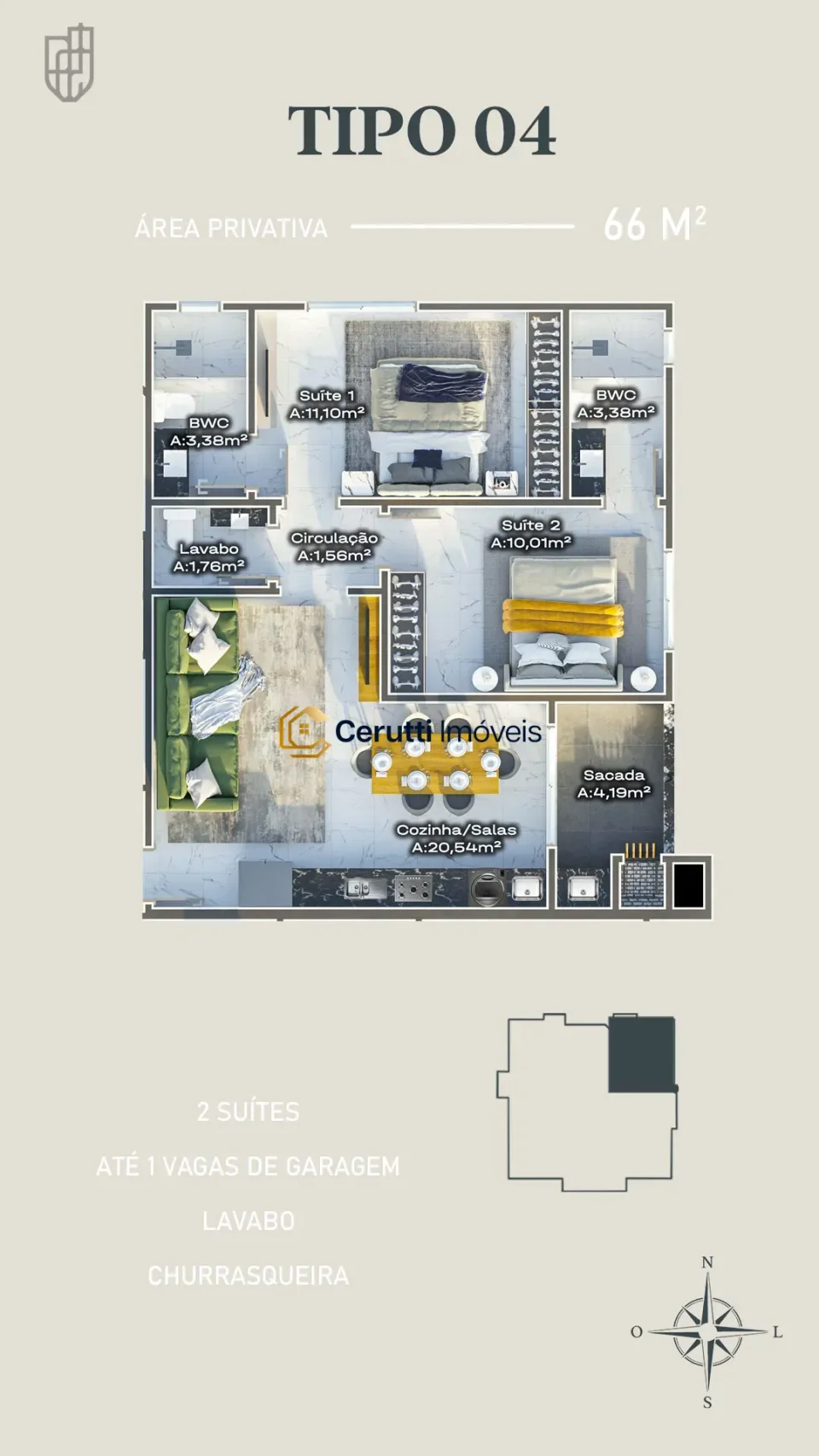 Apartamentos 02 Dorm. 2 quartos à venda em Centro, Navegantes/SC, foto 2