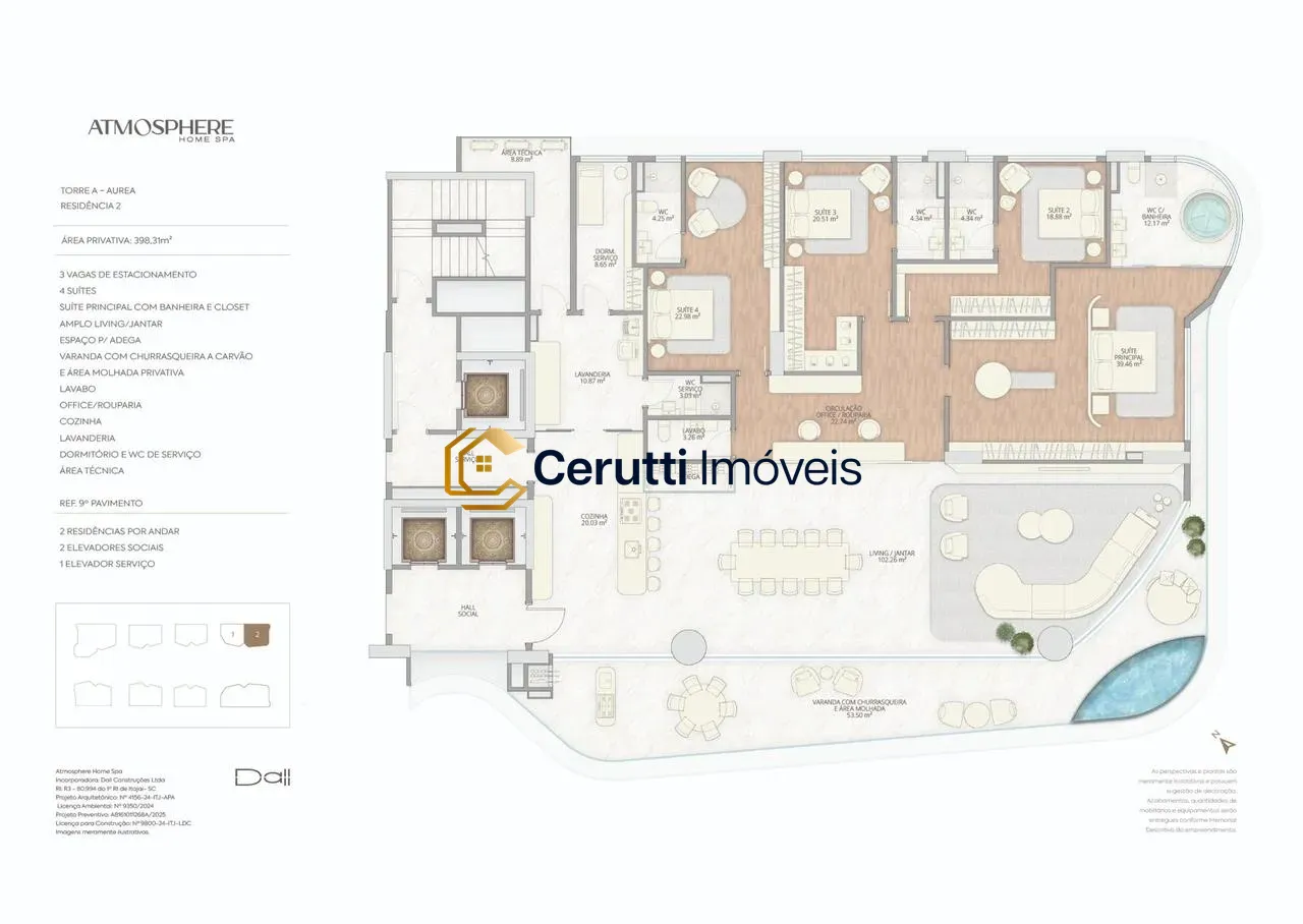Apartamentos 04 Dorm. 4 quartos à venda em Praia Brava, Itajaí/SC, foto 14