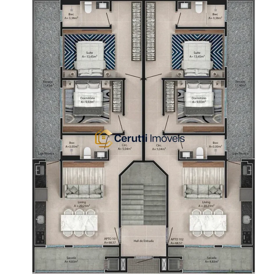 Apartamentos 02 Dorm. 2 quartos à venda em Gravatá, Navegantes/SC, foto 2