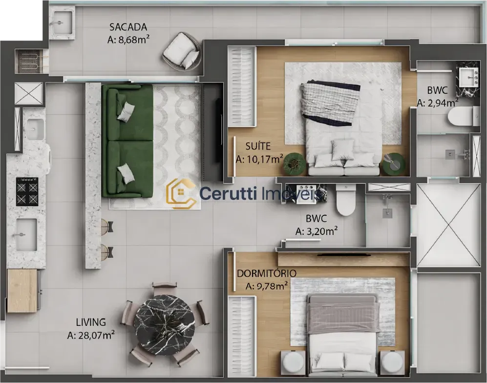 Apartamentos 02 Dorm. 2 quartos à venda em Praia Brava, Itajaí/SC, foto 4
