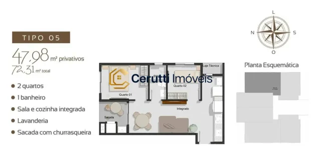 LUMI RESIDENCE - APARTAMETO - 2 DORMITORIOS em Santa Rita, Brusque